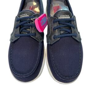 Skechers On-The-Go Low Women's Navy Blue Canvas Walking Sneakers Shoes Size 7
